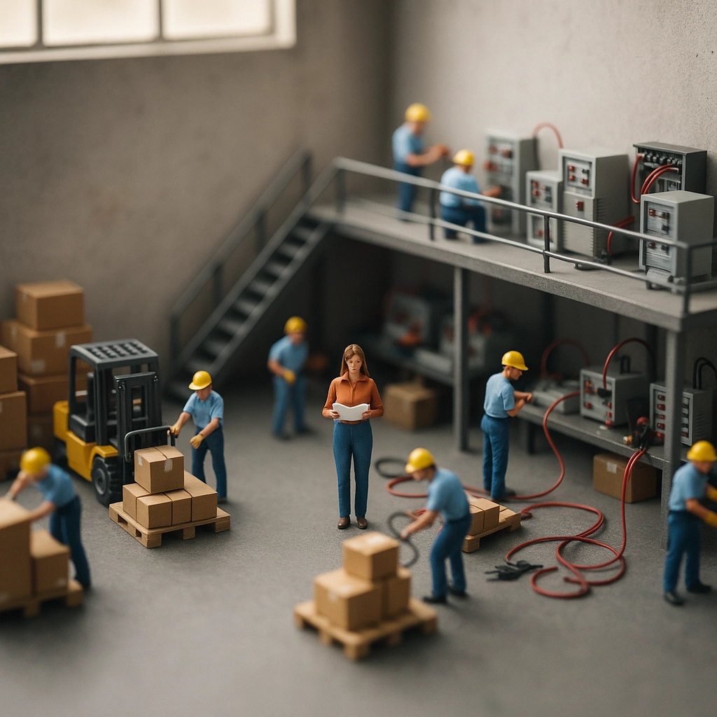 Responsable QHSE supervisant une équipe d’ouvriers dans un atelier industriel, illustrant l’évolution du suivi médical au travail et la réforme SIR 2025 qui recentre la prévention sur les risques majeurs.